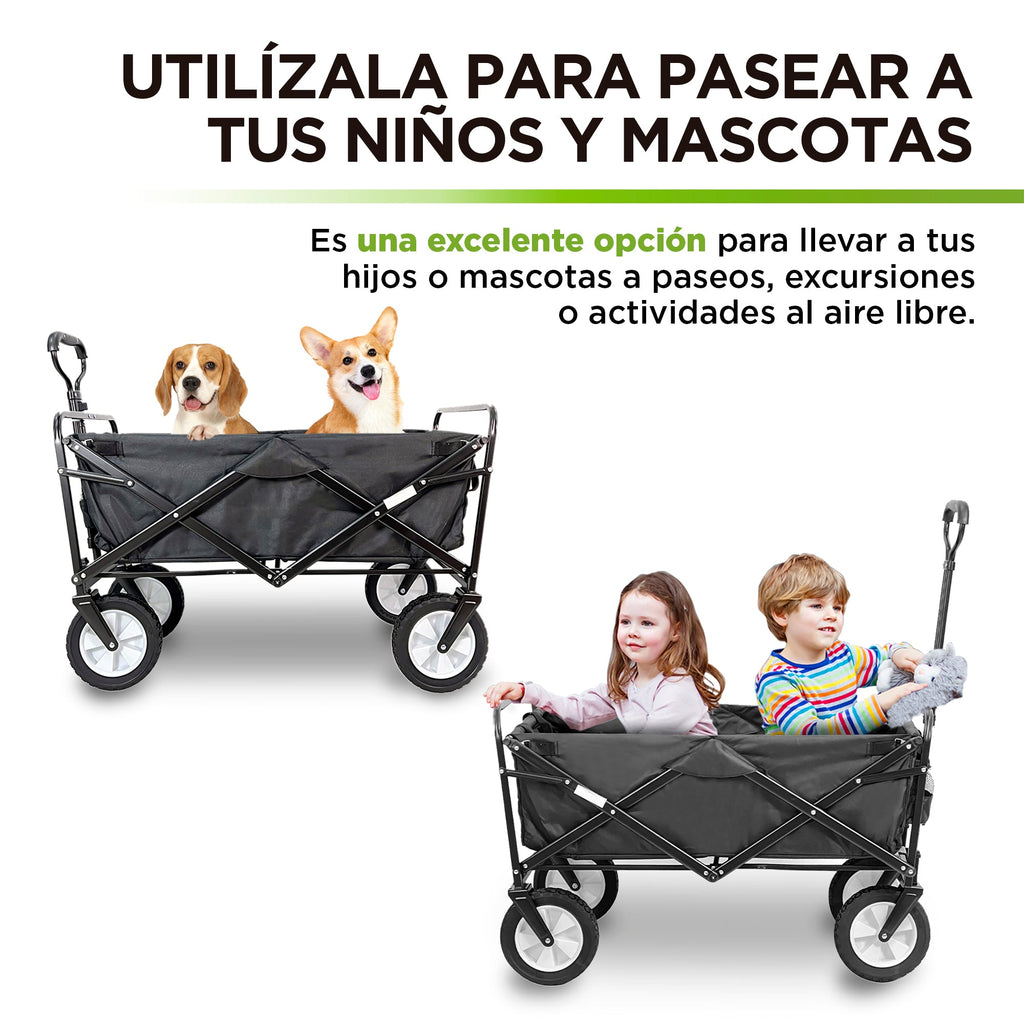 Carrito Plegable para Exterior de 70 kg con Bolsa HIKEO