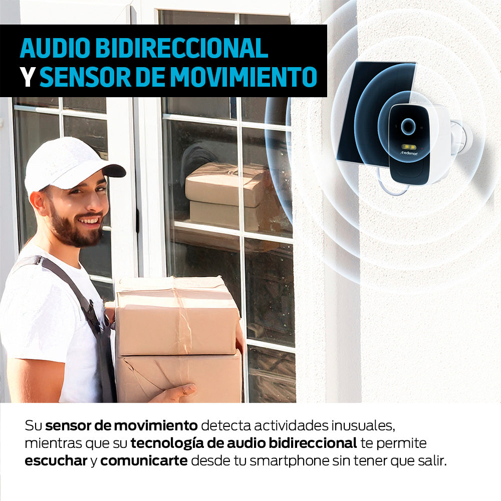 Cámara de Seguridad Exterior Batería Recargable Solar, Visión Nocturna y más