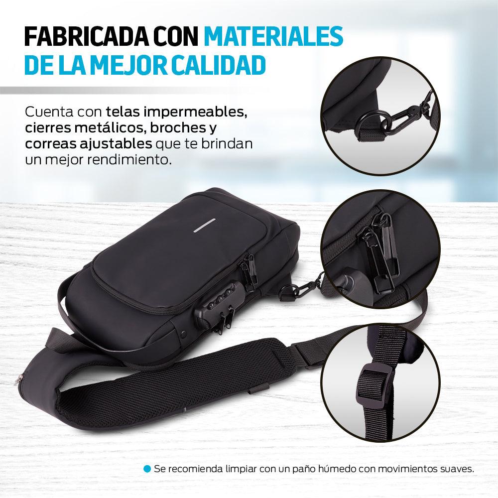 Mochila Antirrobo Mini Impermeable Crossbody con Puerto USB