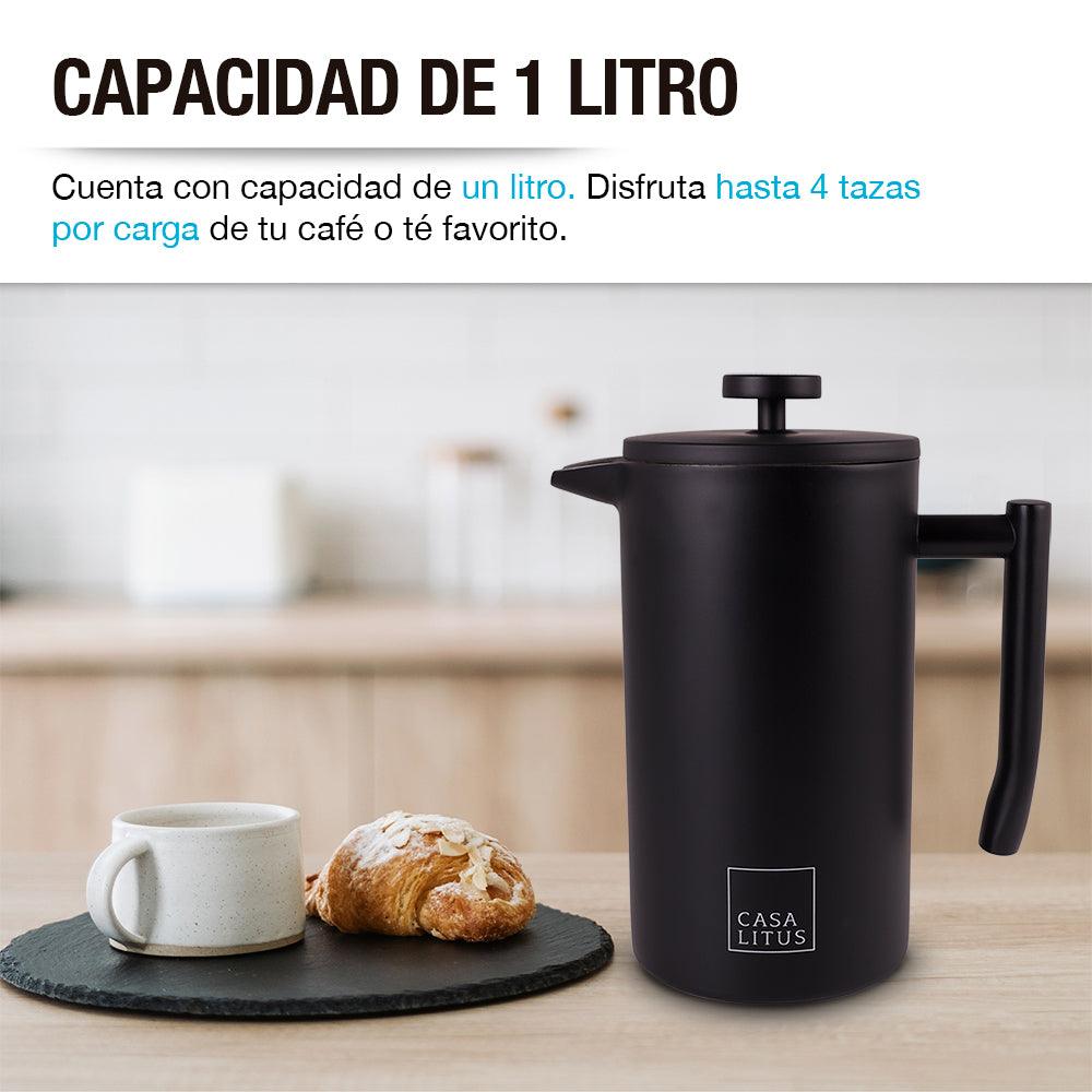 Prensa Francesa de Acero Inoxidable de 1 L Casa Litus