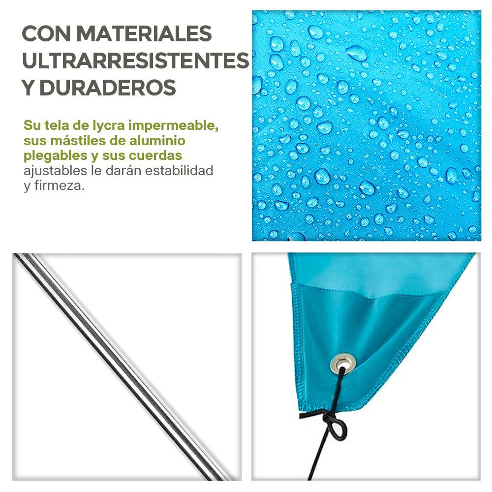 Toldo Portátil para Playa de 3 x 3 m con UPF 50 HIKEO