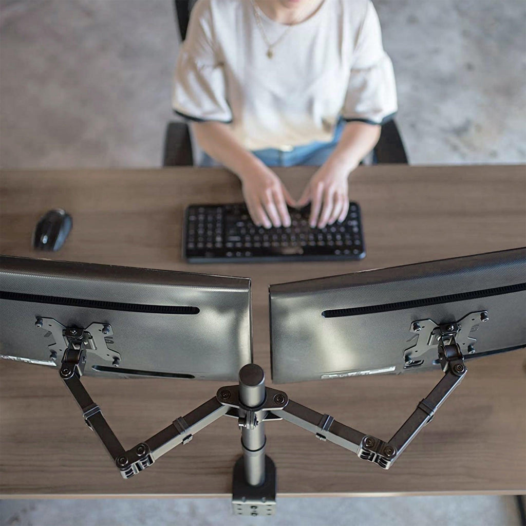 Soporte para 2 Monitores de 13” a 32” con Base para Escritorio