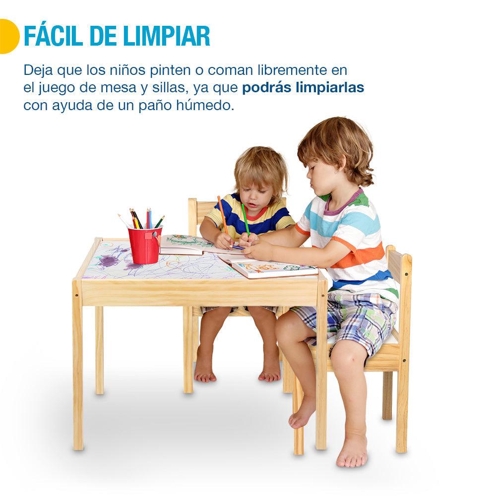 Mesa Montessori Infantil con 2 Sillas de Madera Shimy