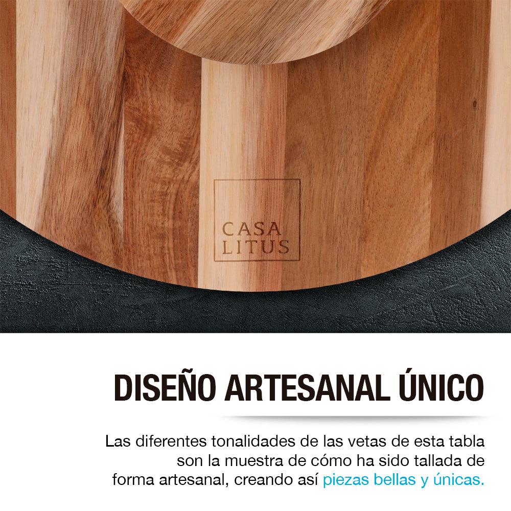 Organizador Giratorio Lazy Susan de Acacia de 38 cm Casa Litus