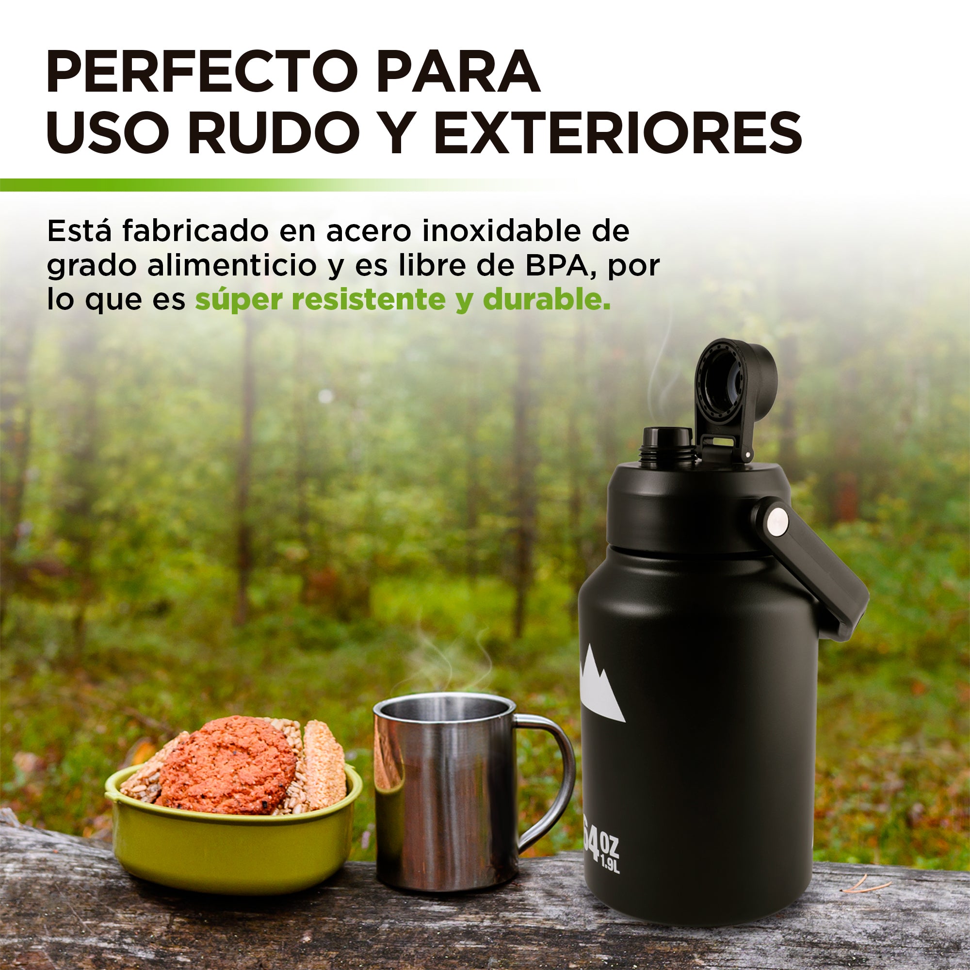 Termo de Acero Inoxidable 1.89 o 3.78 L con Asa HIKEO