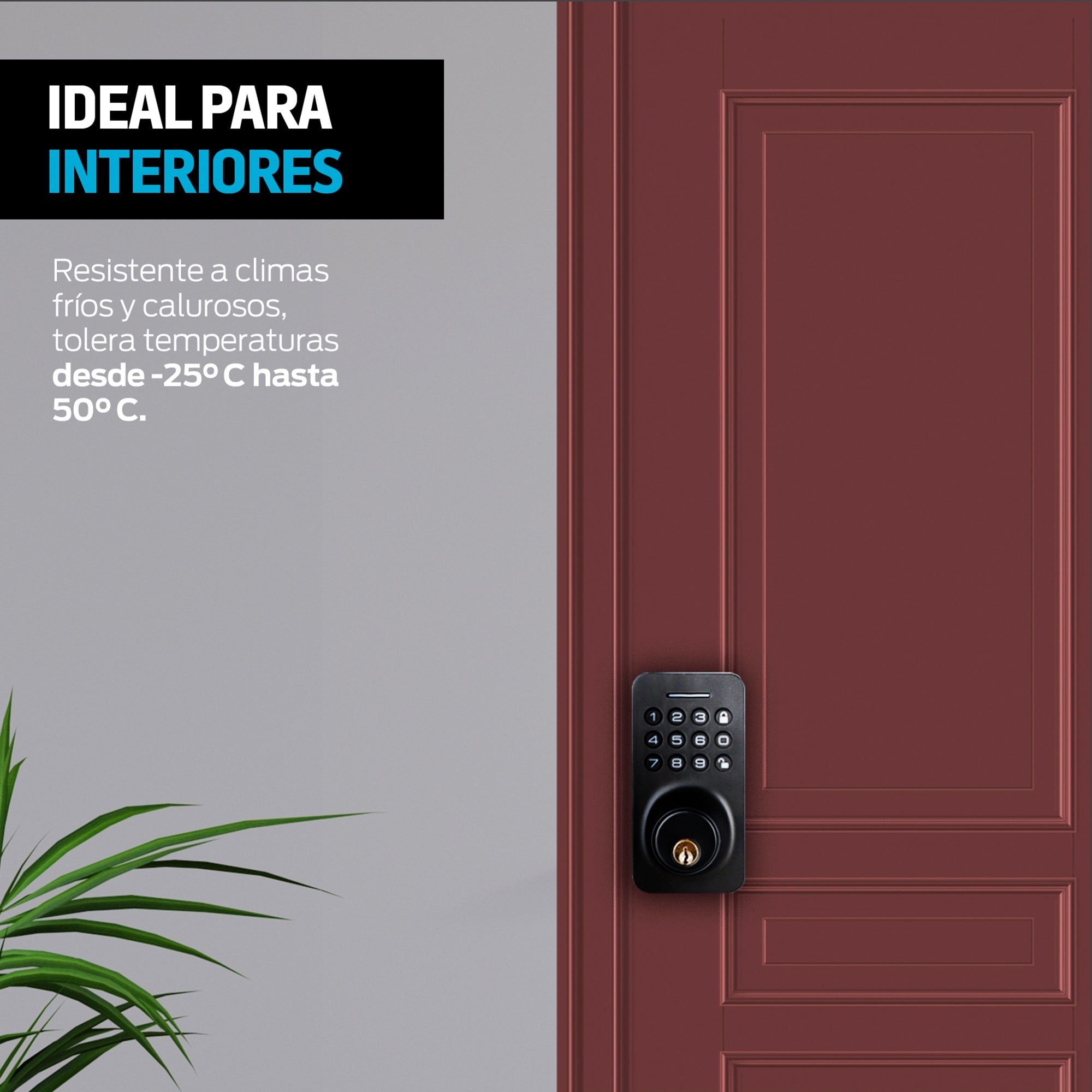 Cerradura inteligente 3 en 1 con app, código y llave