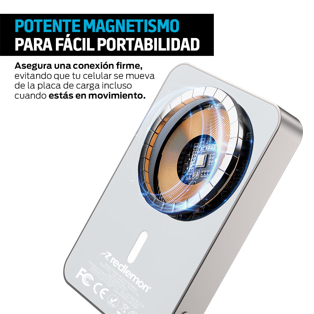 Power Bank Magnético de 10,000 mAh con Carga de 15 W