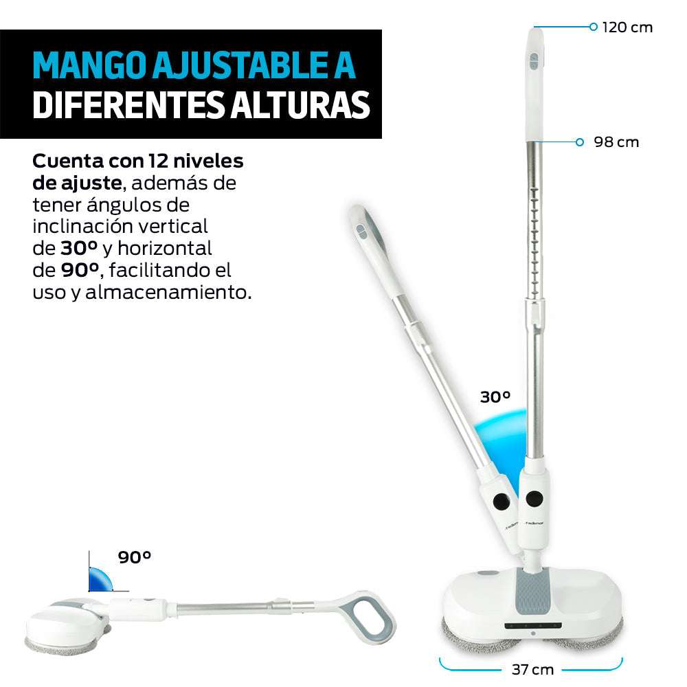 Trapeador Eléctrico Giratorio 200 RPM con Spray y Luz LED