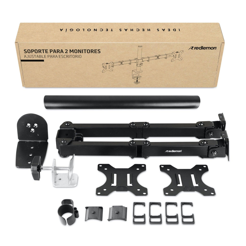 Soporte para 2 Monitores de 13” a 32” con Base para Escritorio