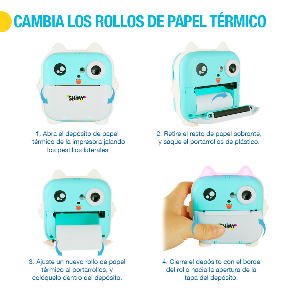 Cámara Fotográfica Digital para Niños con Impresión Instantánea de Fotos