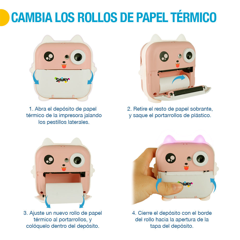 Cámara Fotográfica Digital para Niños con Impresión Instantánea de Fotos