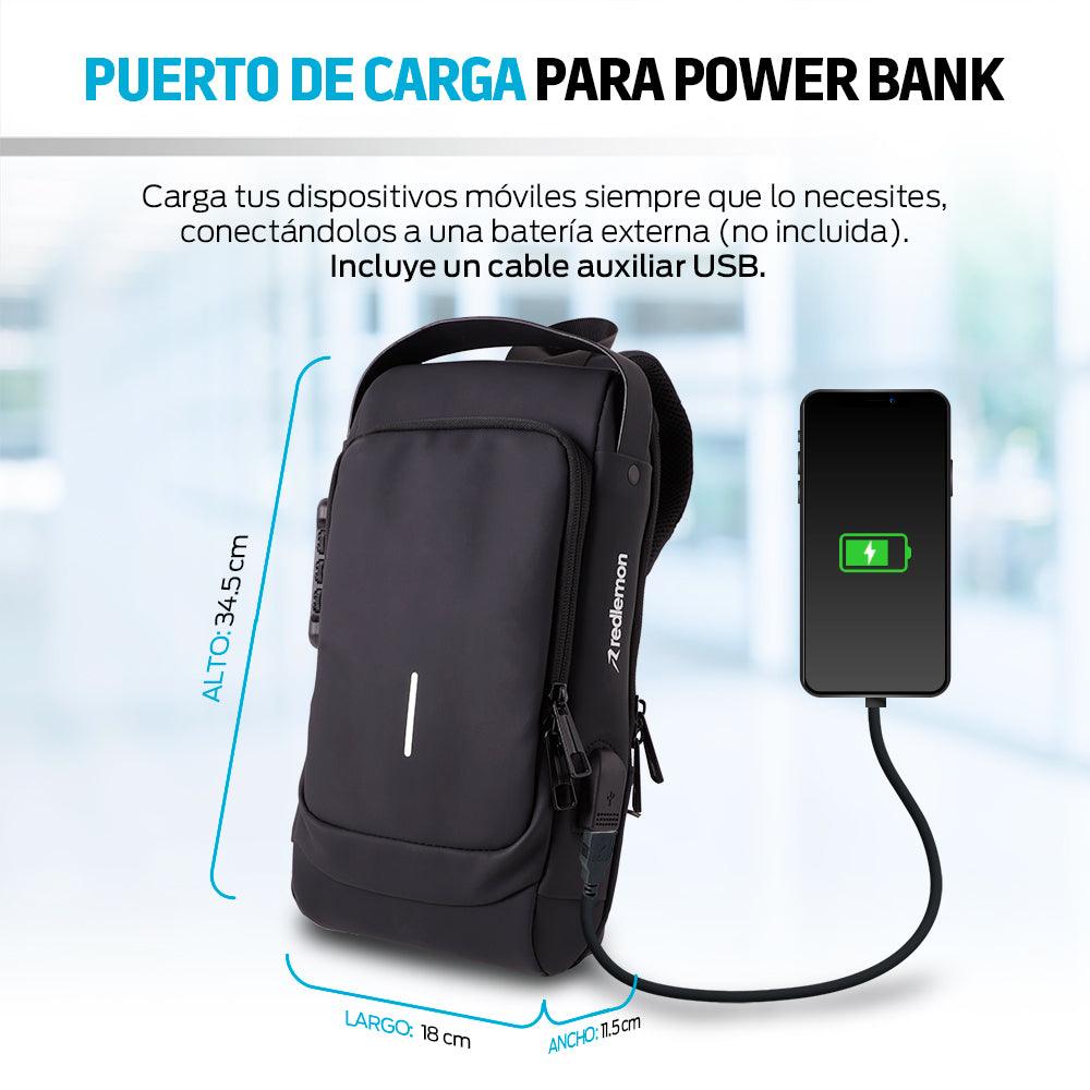 Mochila Antirrobo Mini Impermeable Crossbody con Puerto USB