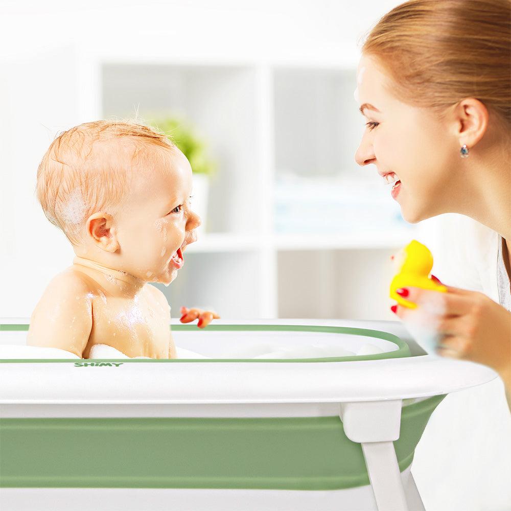 Tina de Baño para Bebé Plegable y Termómetro Integrado