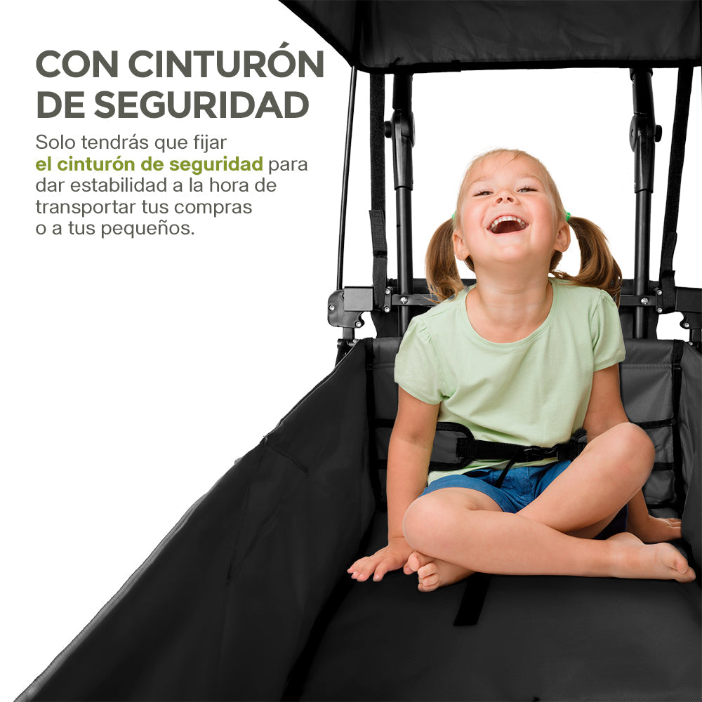 Carrito Plegable Todo Terreno con Toldo 70 kg HIKEO