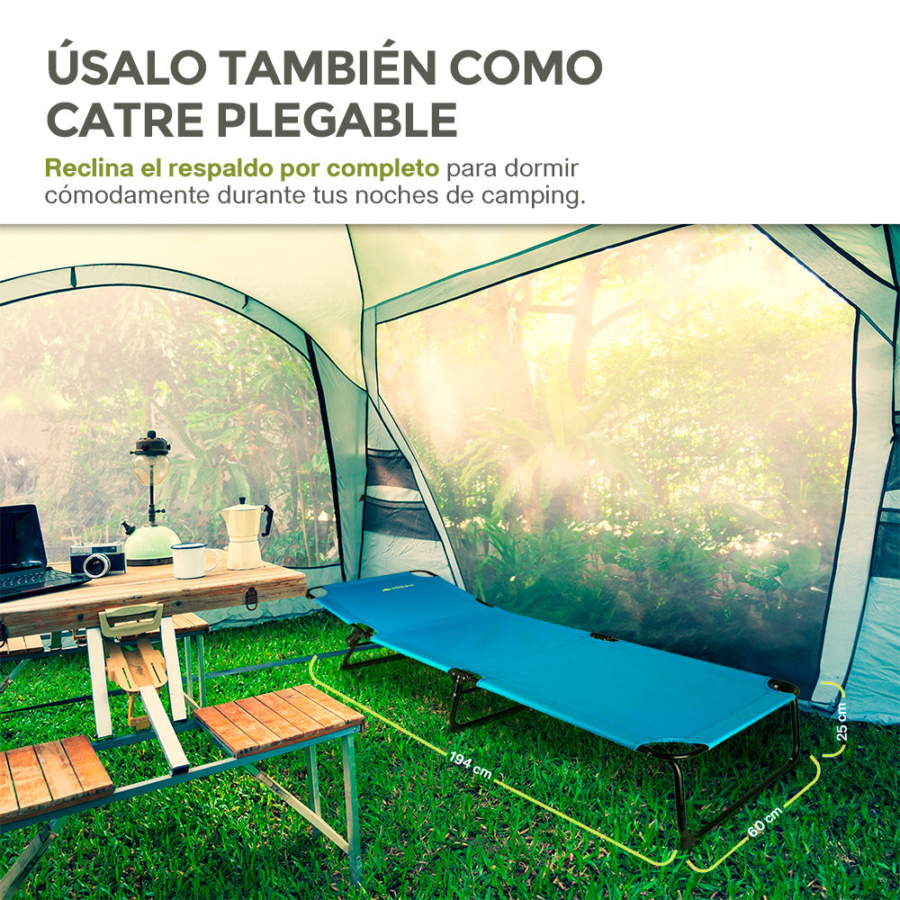 Catre Plegable Portátil con Techo Desmontable Camastro para Alberca