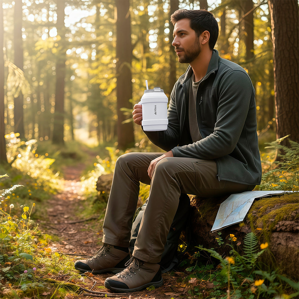 Termo de Acero Inoxidable 1.5 L con Popote y Asa HIKEO