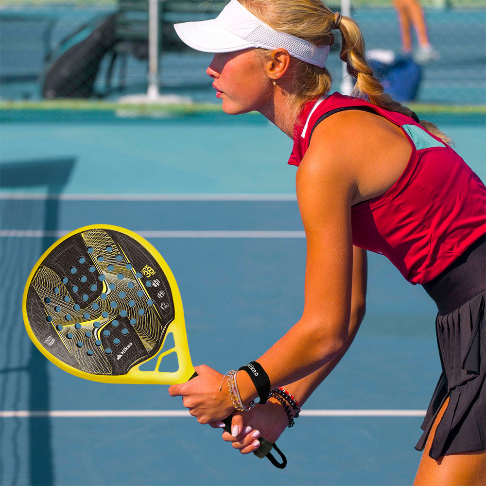 Pala de Pádel Premium con Funda, Pelotas y Grip, Raqueta para todos los Niveles