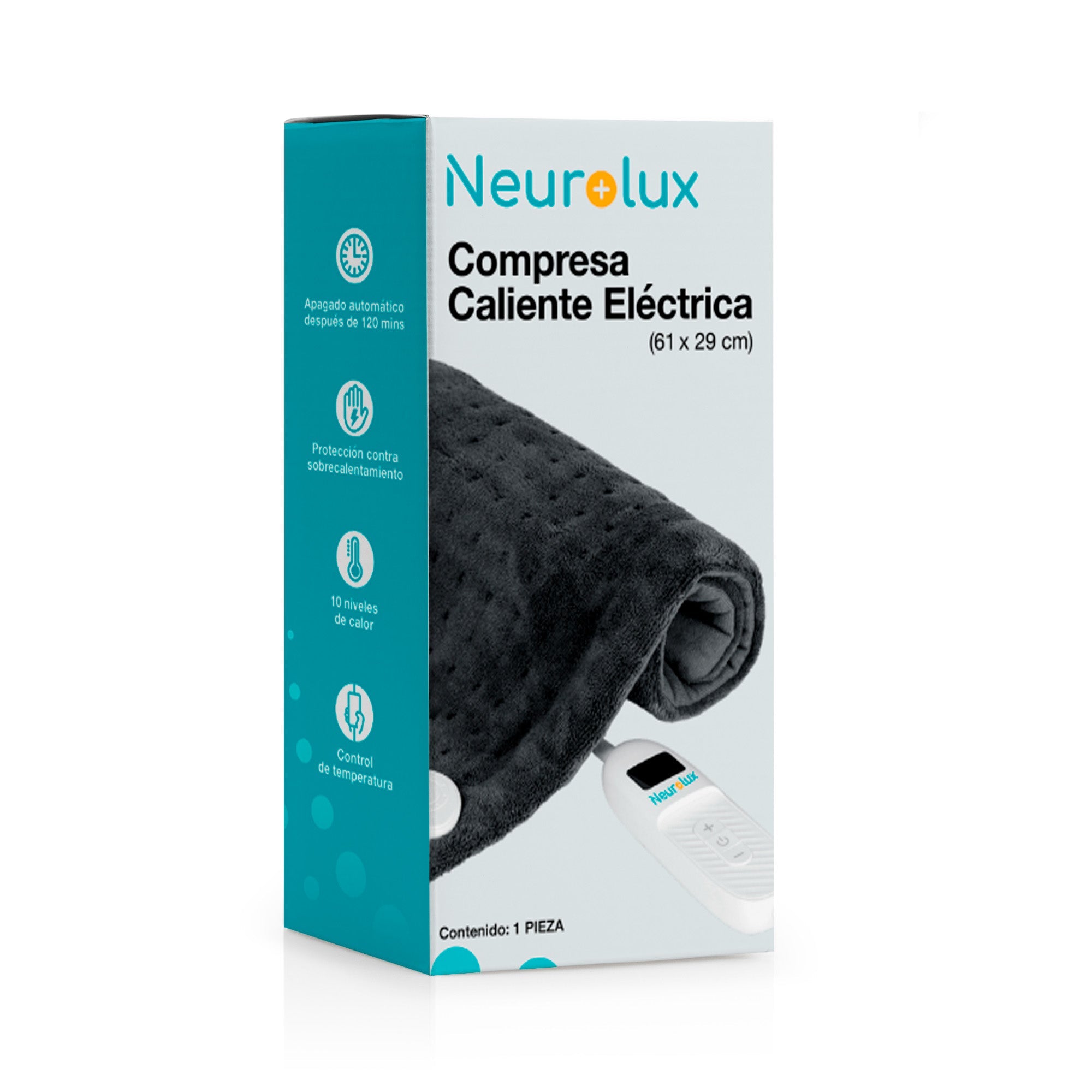 Compresa eléctrica 61 x 30 cm con 10 niveles de calor