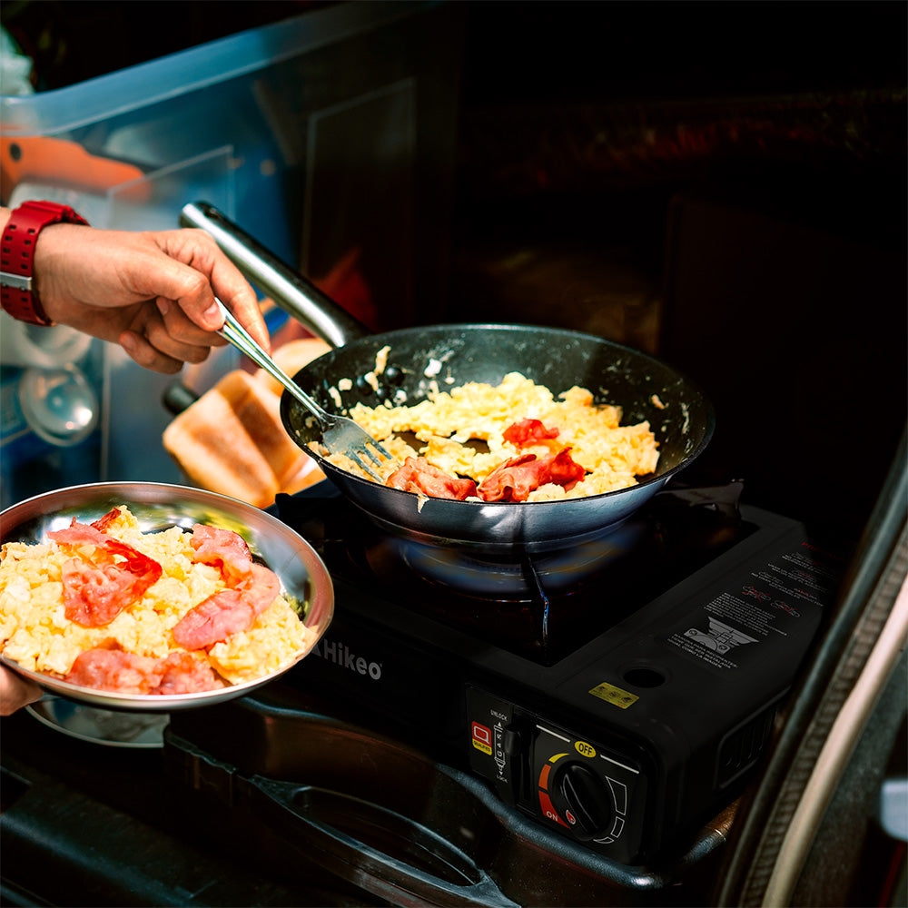 Parrilla de Gas Portátil para Camping para Cartuchos de Gas Butano con Estuche