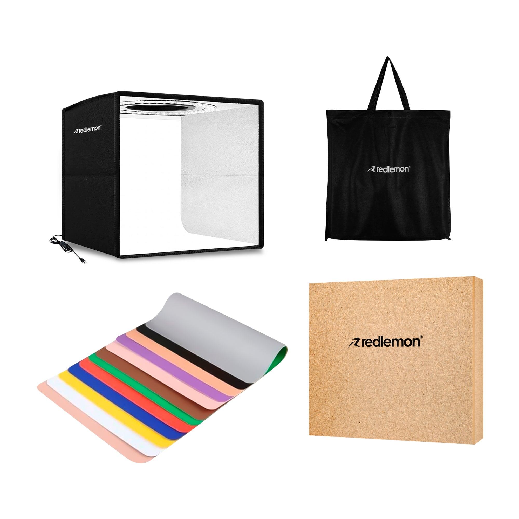Caja de luz para fotografía 40 cm con aro LED