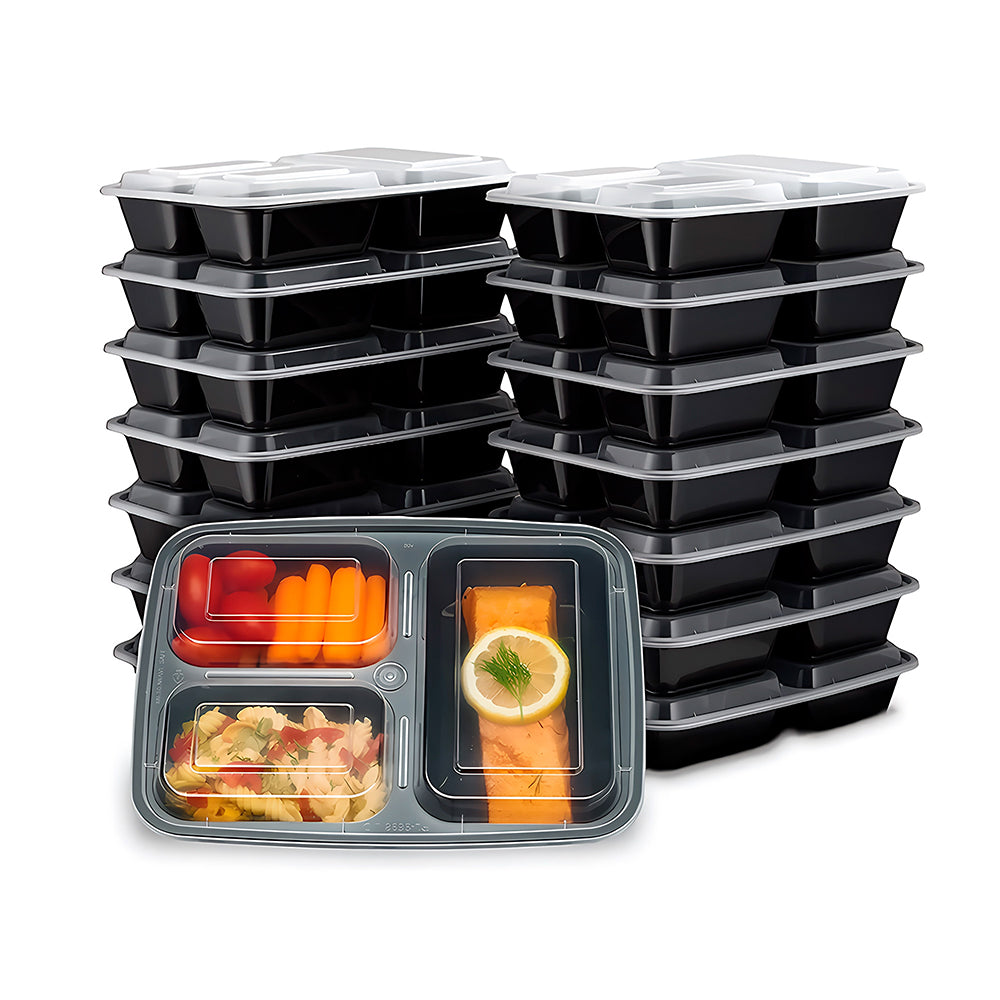 Set de 21 Contenedores Bento con 3 Compartimentos