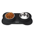 Plato para Perro Con 2 Tazones y Tapete de Silicón