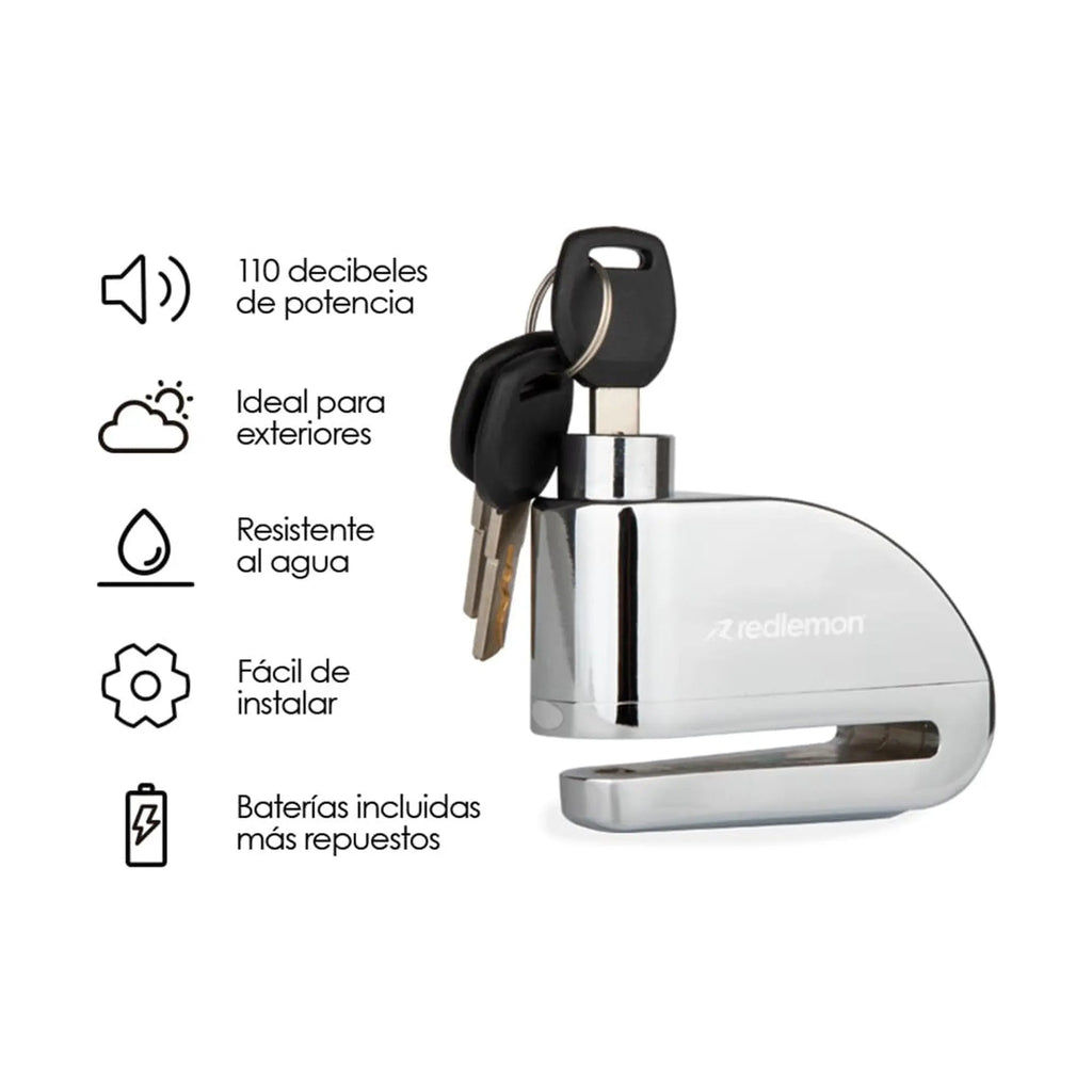 Candado de Disco con Alarma de 110 dB para Moto y Bicicleta