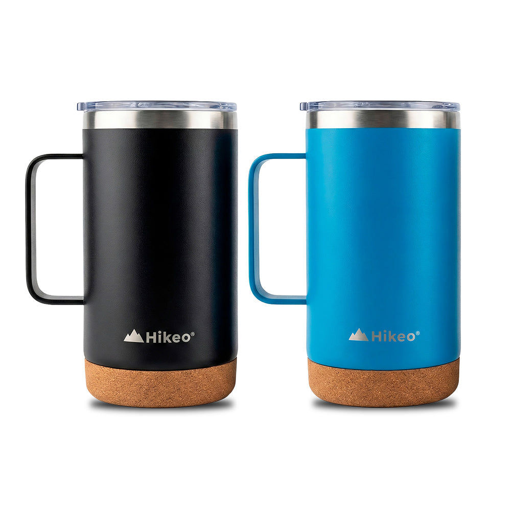 Set de 2 Termos de 700 ml con Base de Corcho y Popote