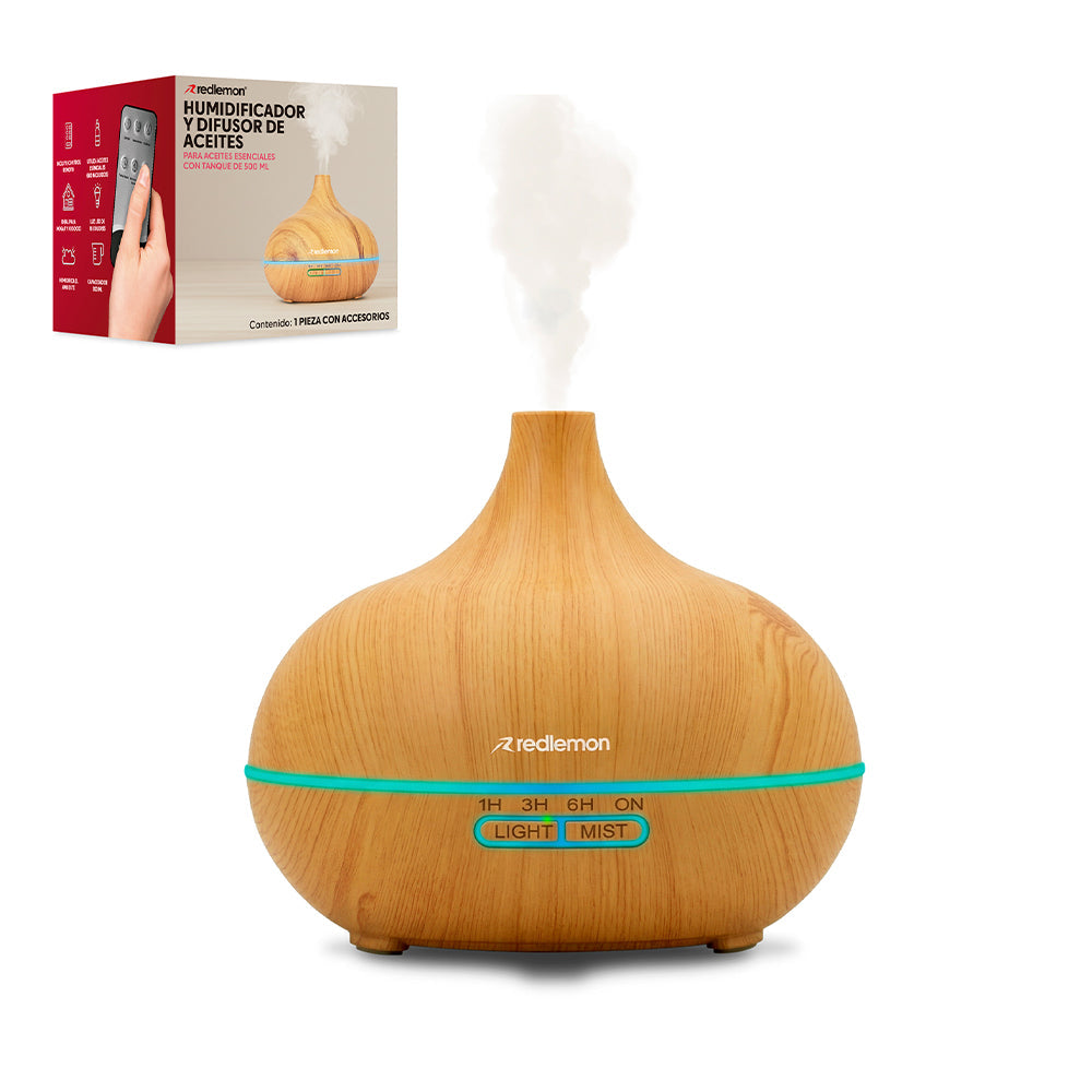 Humidificador y Difusor Ultrasónico 550 ml con Control Remoto