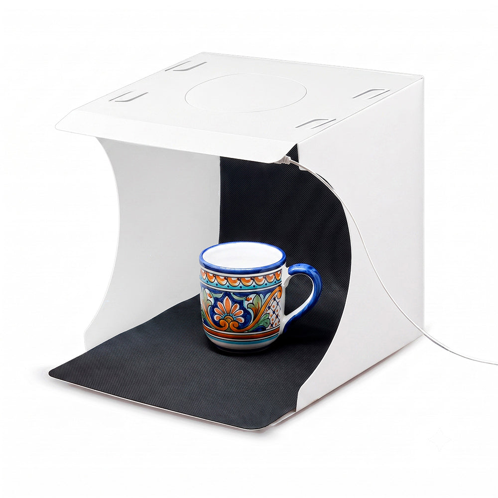 Caja de luz portátil 24 cm con LED y 6 fondos