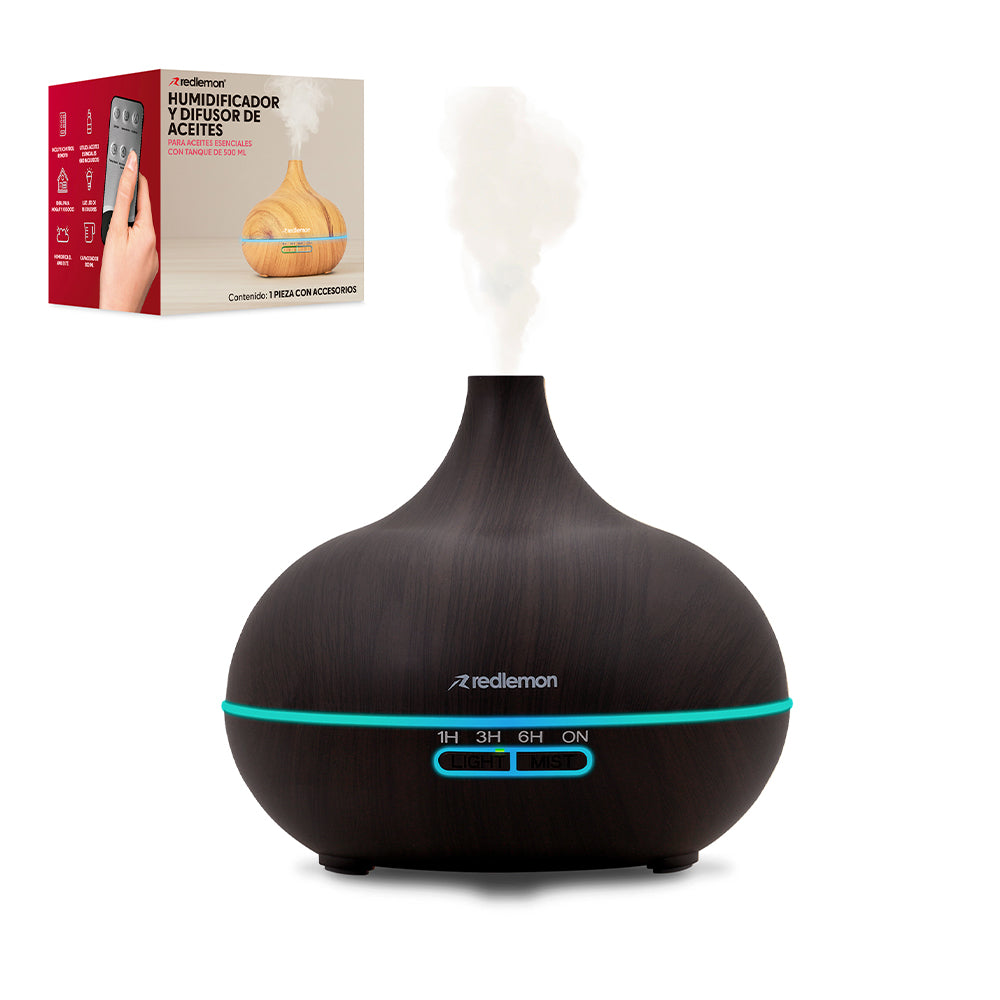 Humidificador y Difusor Ultrasónico 550 ml con Control Remoto