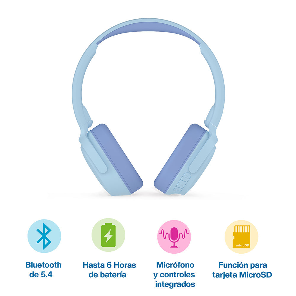 Audífonos para niños Bluetooth 5.4 con cable y microSD