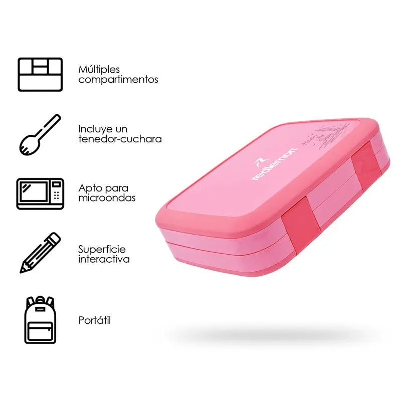 Lonchera Bento Box Infantil con 5 Divisiones y Cubierto