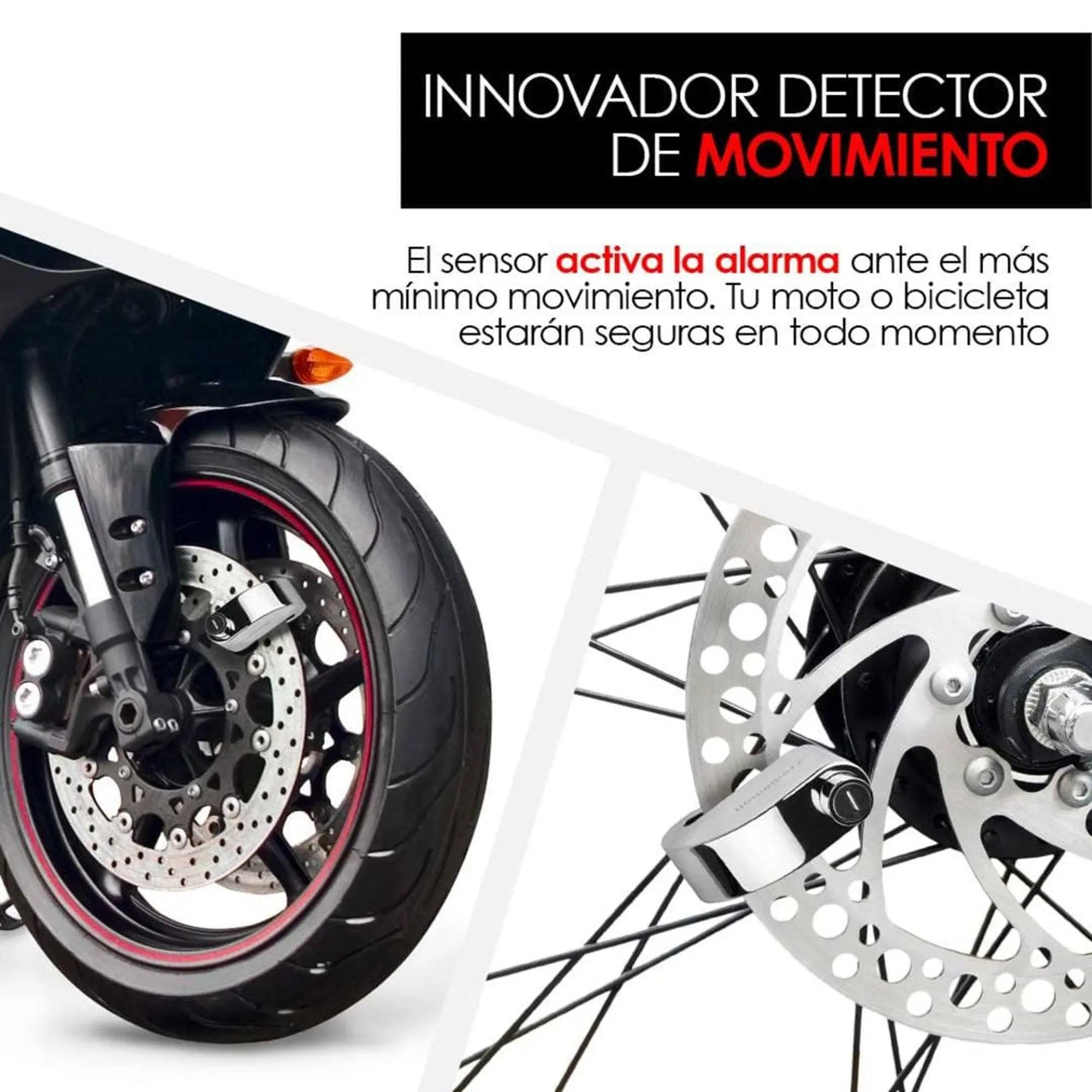 Candado de Disco con Alarma de 110 dB para Moto y Bicicleta