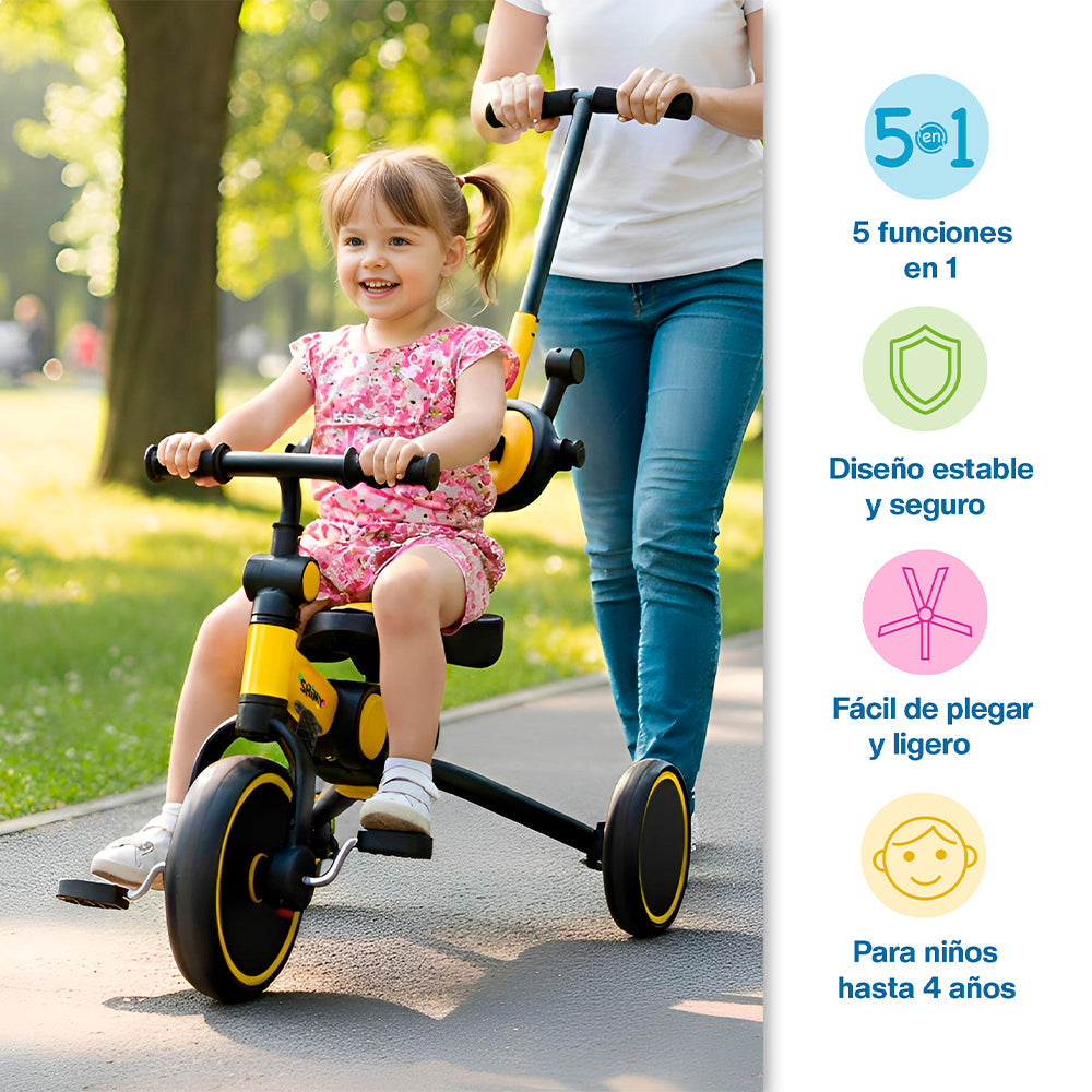Triciclo Evolutivo 5 en 1 Plegable para Niños Shimy