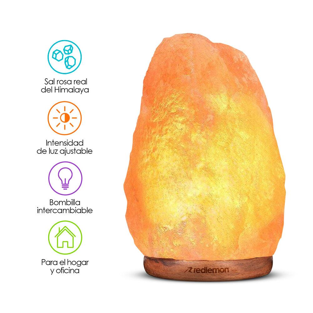 Lámpara de Sal Rosa del Himalaya con Luz Ajustable 2 a 3 kg