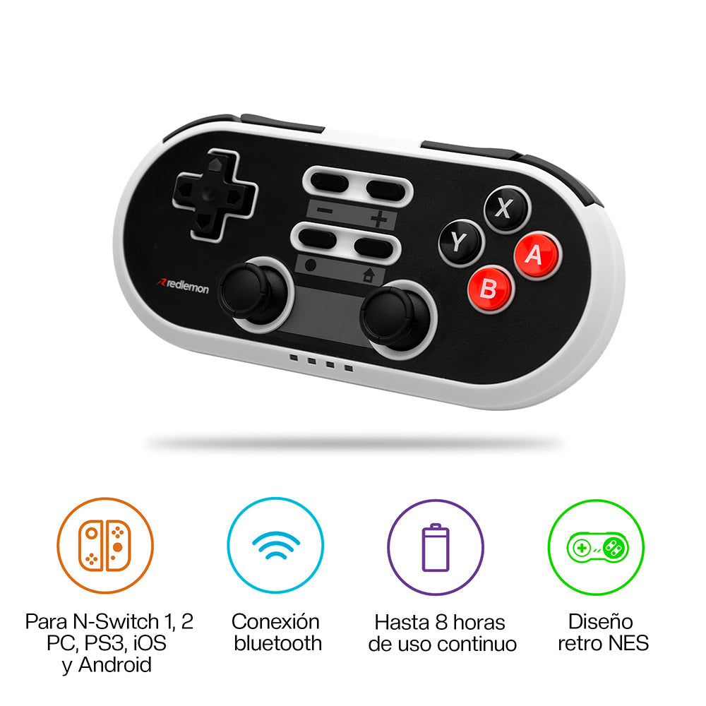 Control para Nintendo Switch 1 y 2 Diseño Retro Inalámbrico BT