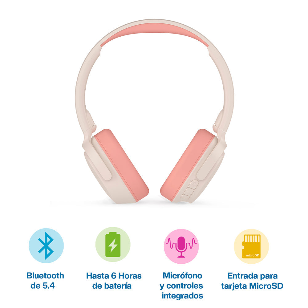 Audífonos para niños Bluetooth 5.4 con cable y microSD