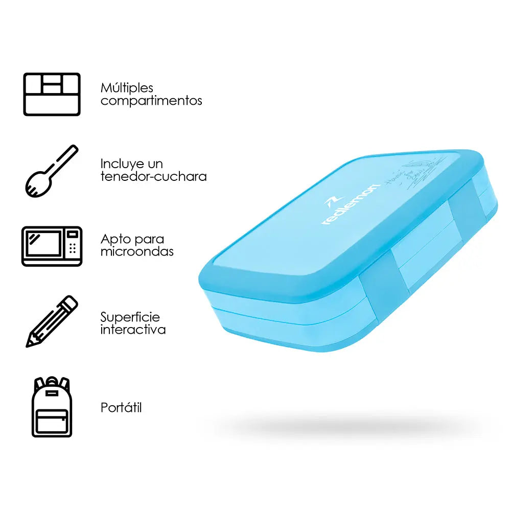 Lonchera Bento Box Infantil con 5 Divisiones y Cubierto