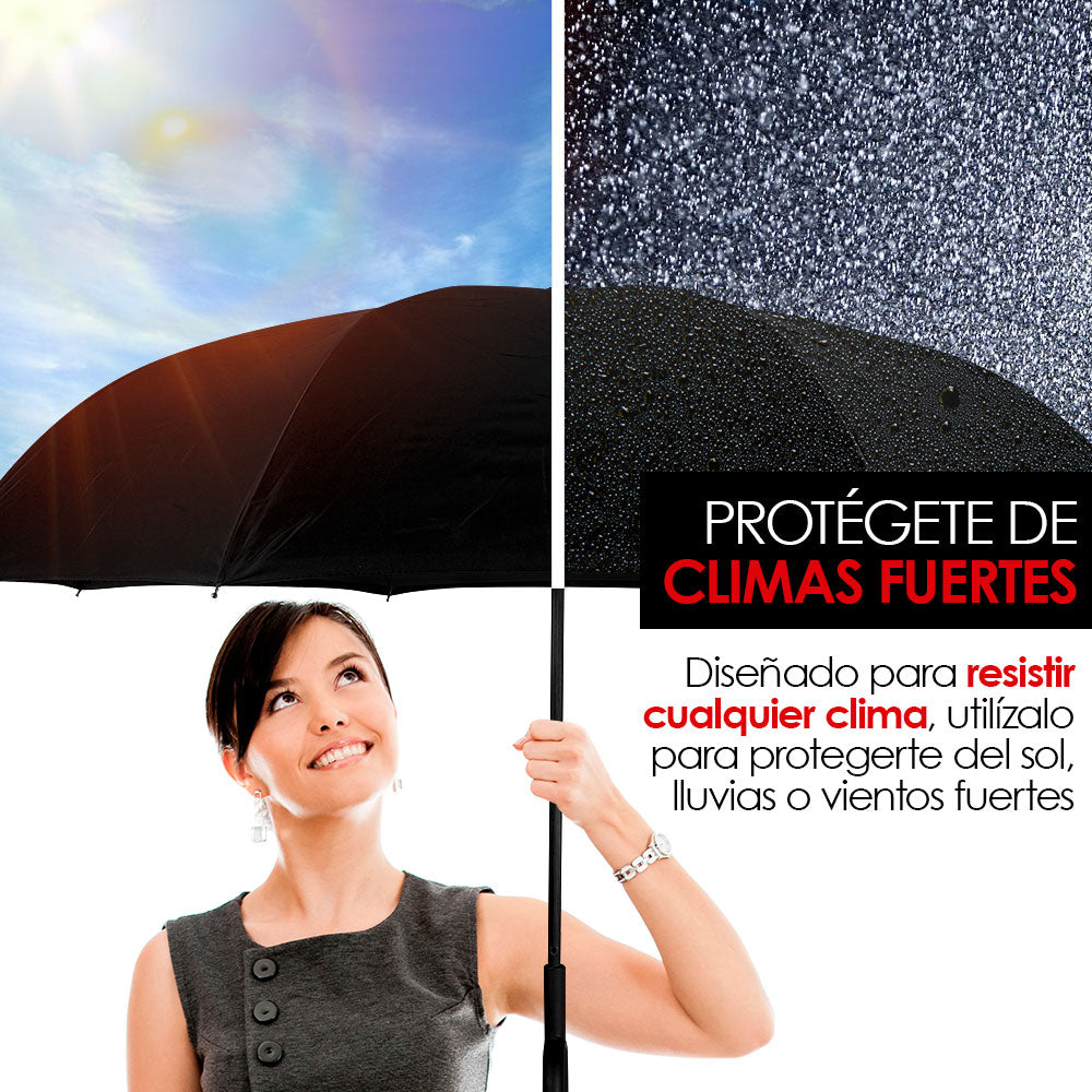 Paraguas Invertido de Doble Capa con Mango en C, 100 cm