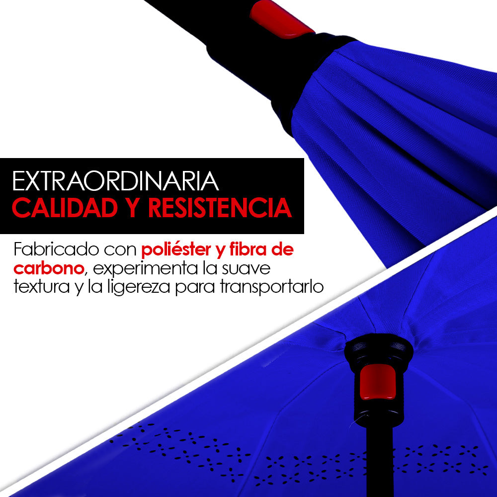 Paraguas Invertido de Doble Capa con Mango en C, 100 cm