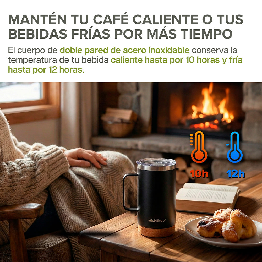 Set de 2 Termos de 700 ml con Base de Corcho y Popote