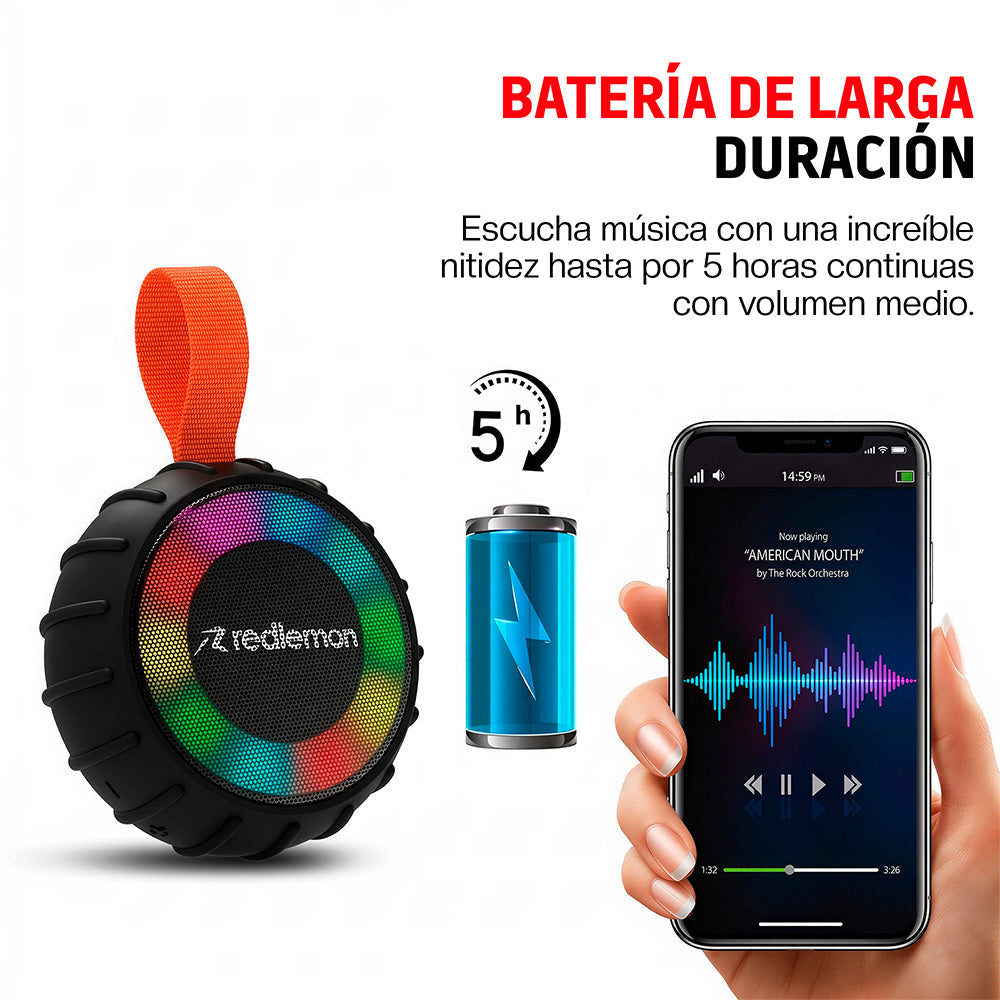 Bocina Bluetooth 5.0 Portátil IP66 de 3 W