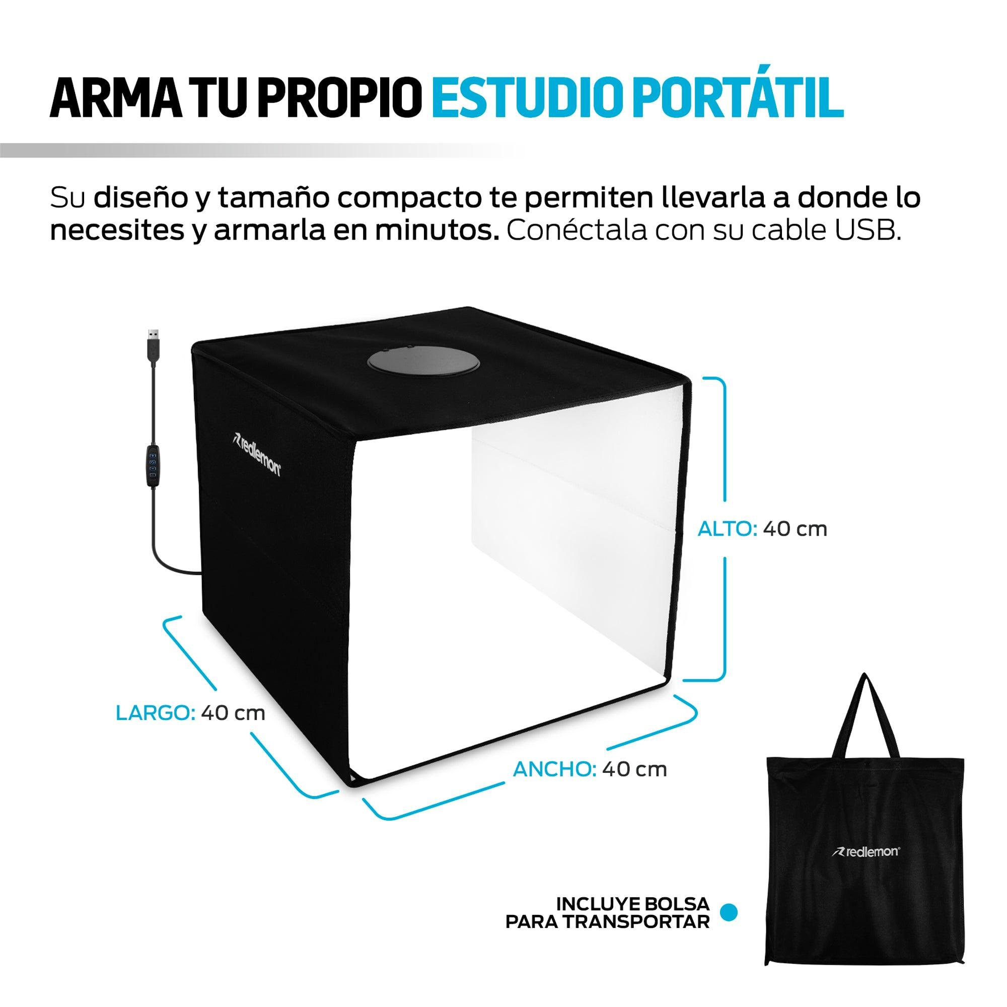 Caja de luz para fotografía 40 cm con aro LED