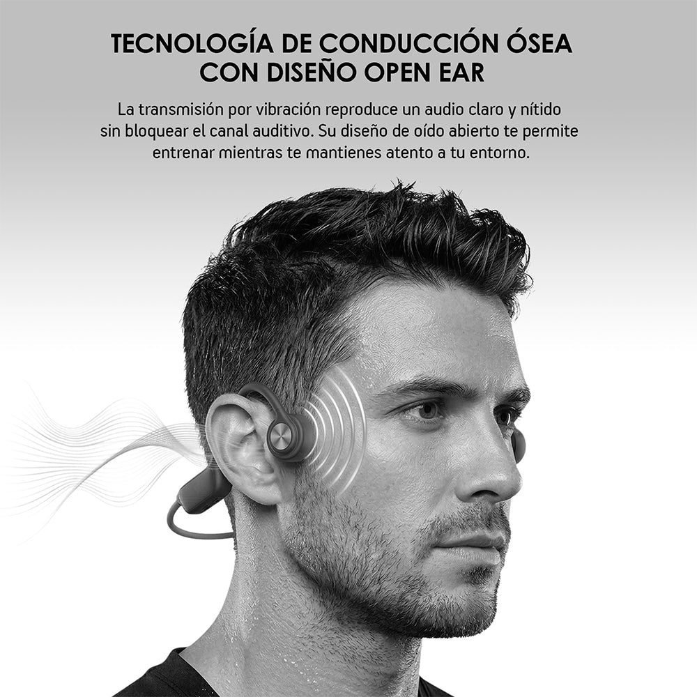Audífonos de Conducción Ósea Deportivos Open Ear Bluetooth 5.4 y MP3 32GB Resistencia IPX8