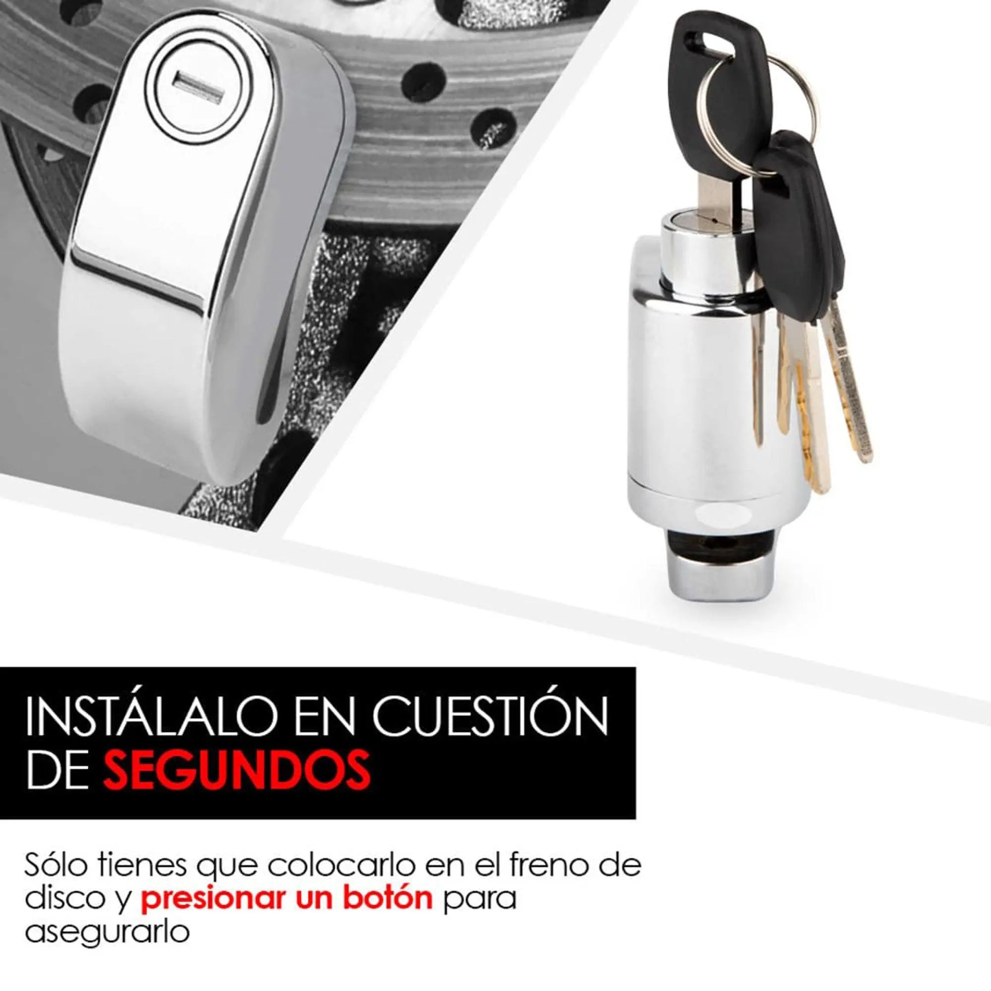 Candado de Disco con Alarma de 110 dB para Moto y Bicicleta