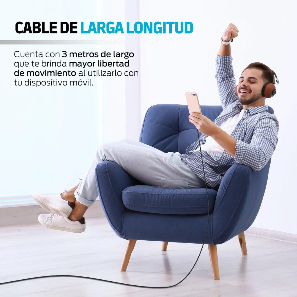 Cable USB a USB-C de 3 m con recubrimiento de nylon