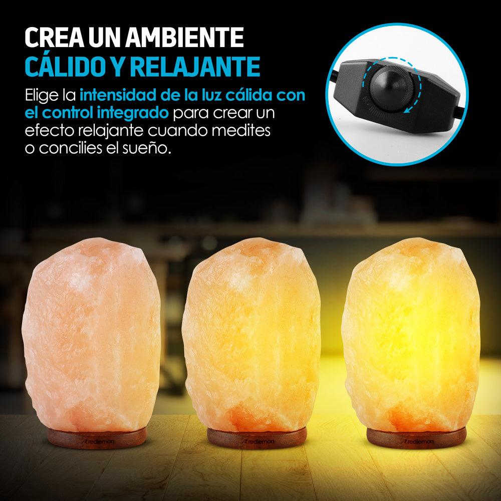 Lámpara de Sal Rosa del Himalaya con Luz Ajustable 2 a 3 kg