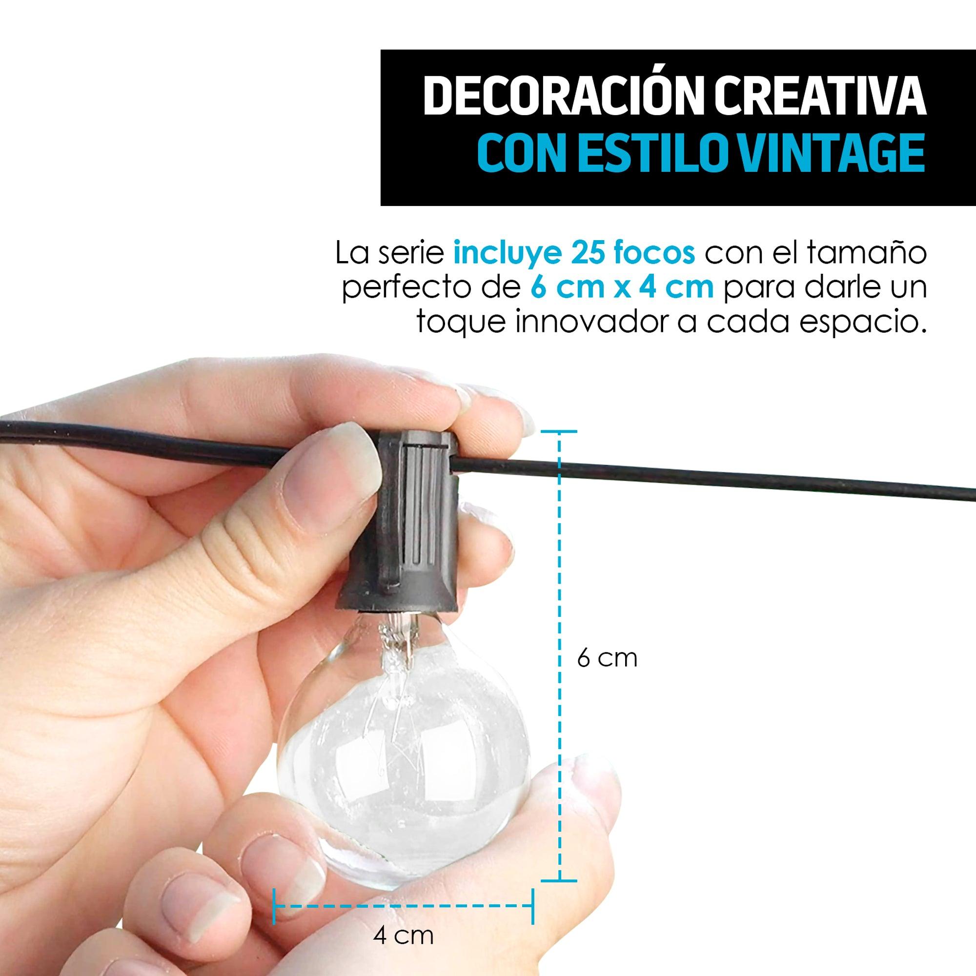Serie de 25 Focos Redondos Colgantes Vintage para Exteriores