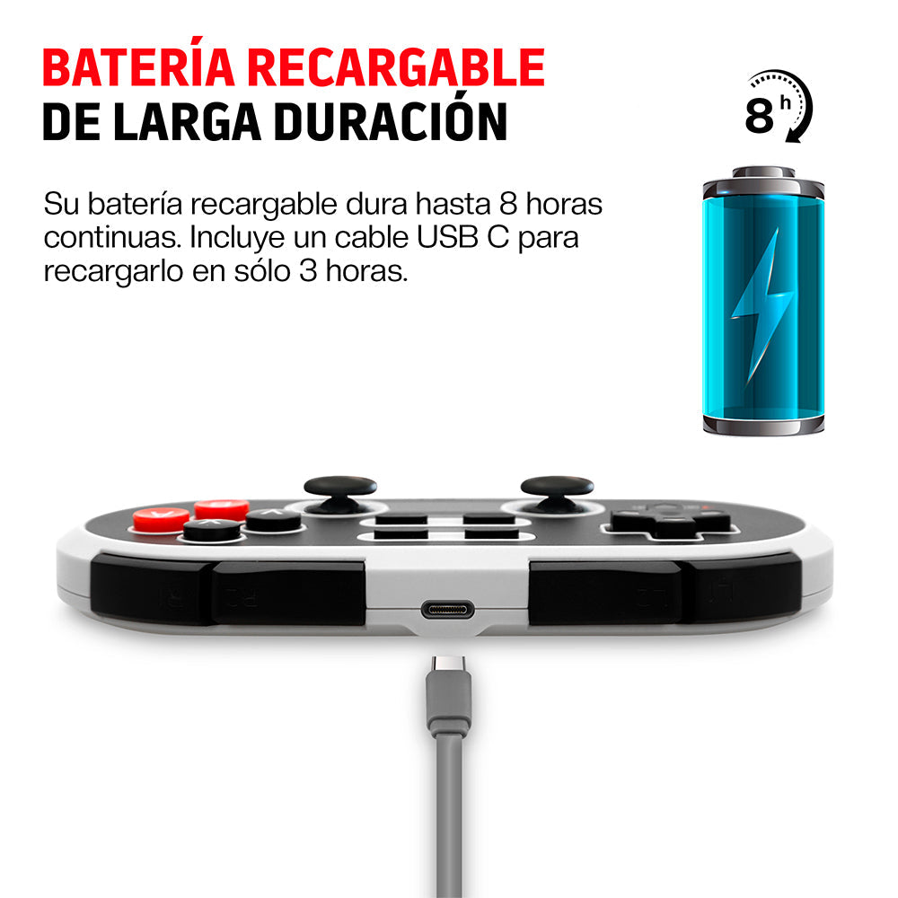 Control para Nintendo Switch 1 y 2 Diseño Retro Inalámbrico BT